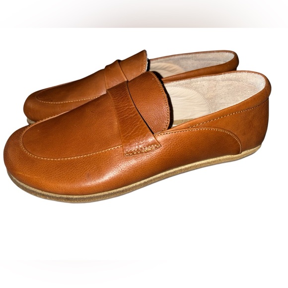 Anya Dalia Brown Leather Wide Toe Box Slip On Flat Comfort Barefoot Loafers NWOB - Picture 3 of 10